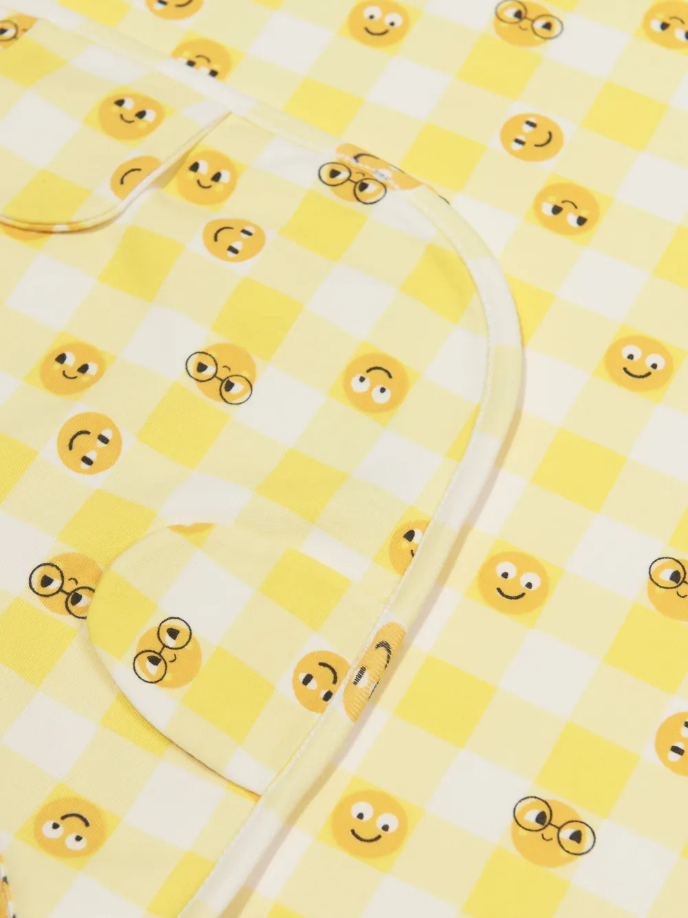 The Bonnie Mob Checkers Smiley-print Blanket In Yellow