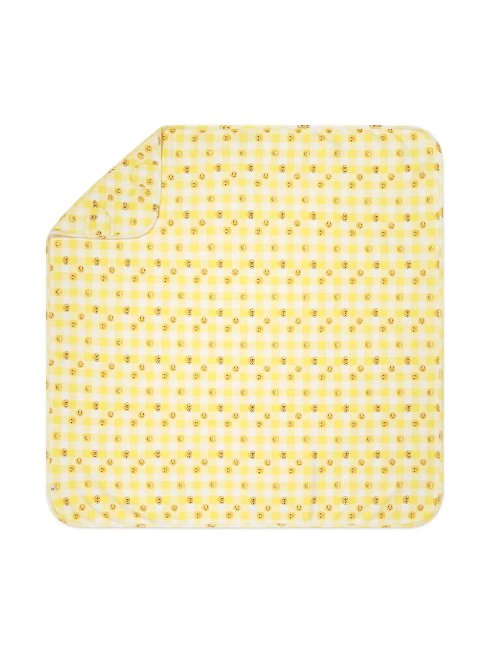 the bonnie mob Checkers smiley-print blanket | Yellow | Image 1