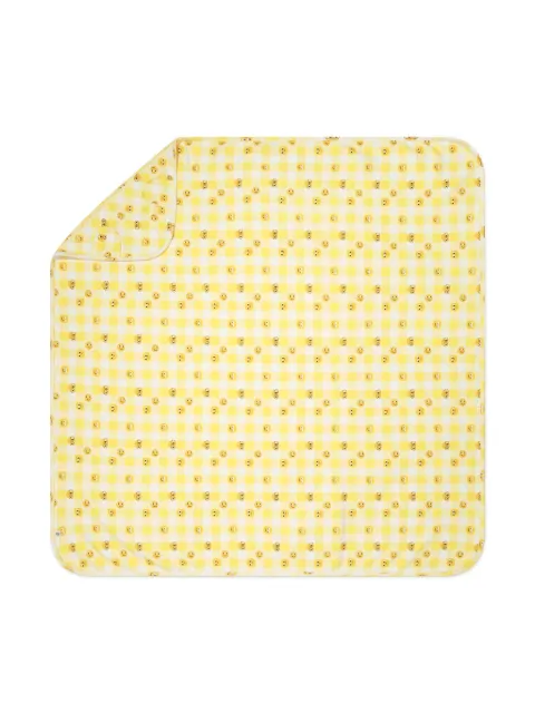 the bonnie mob Checkers smiley-print blanket 