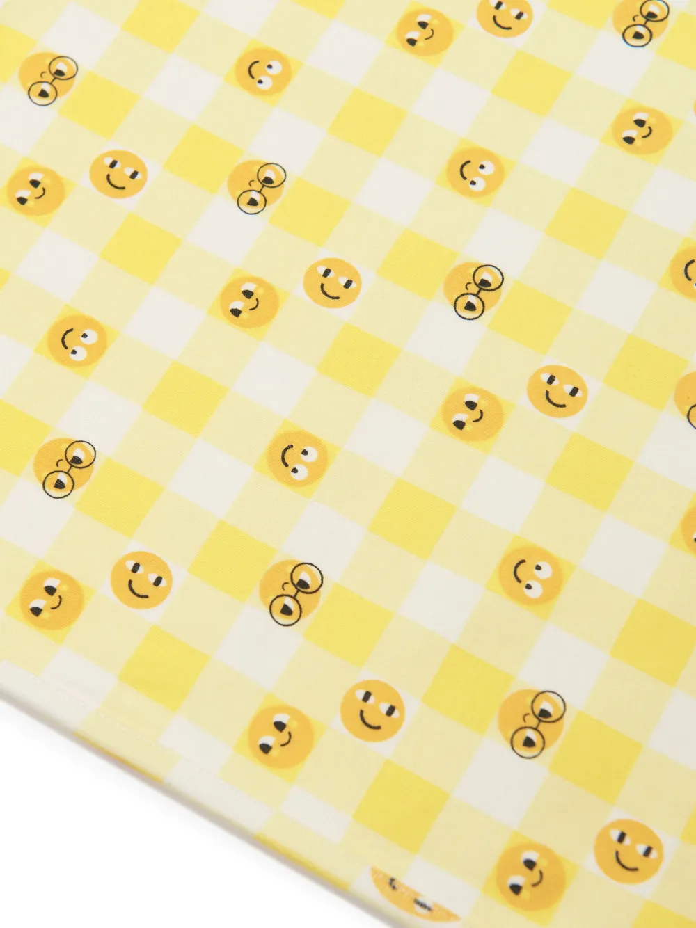 The Bonnie Mob Checkers Smiley-print Blanket In Yellow