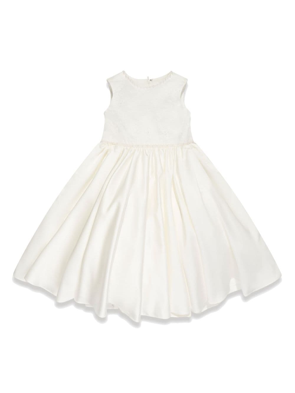 Sarah Louise Kids' Floral-lace Full-skirt Dress In White