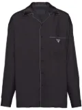 Prada contrast-trim silk pajama shirt - Black