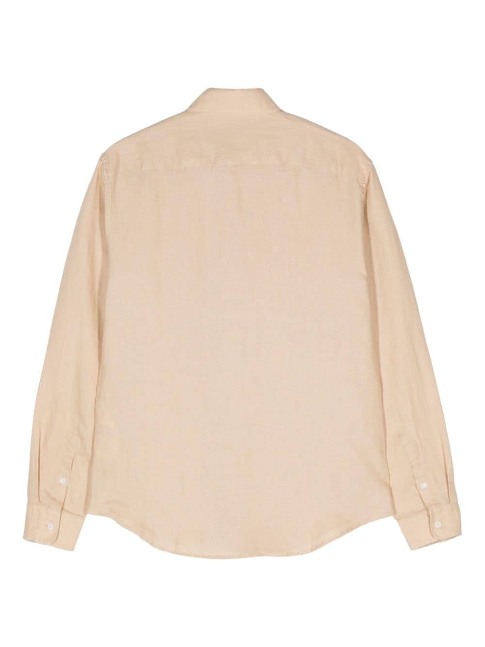 SANDRO button-up linen shirt - Bruin