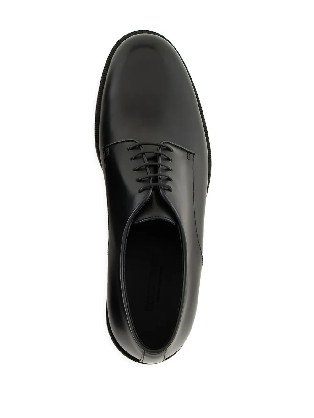 Shop Giorgio Armani Leather Derby Shoes In Black