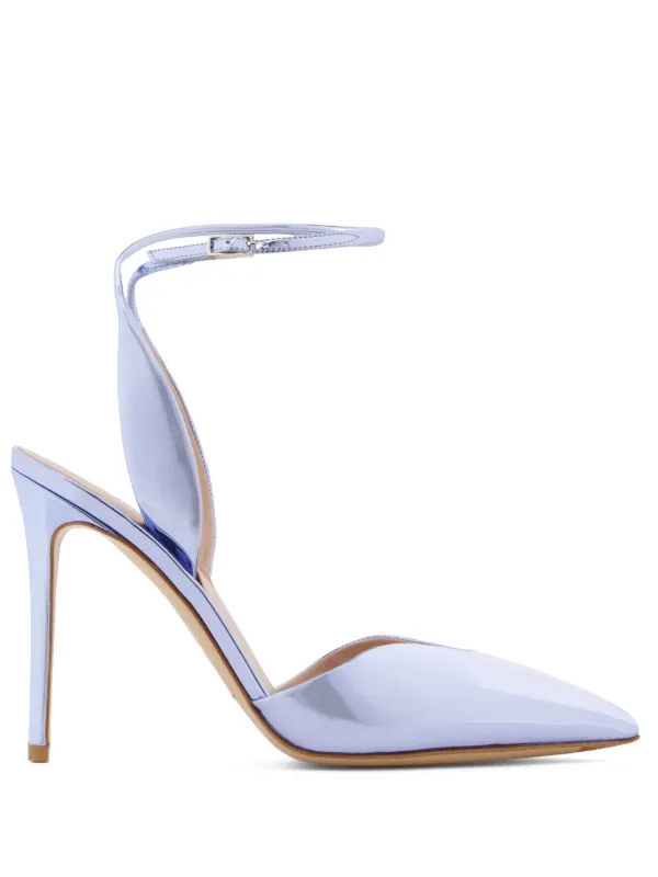Giorgio Armani metallic-finish Leather Pumps Blue FARFETCH UZ