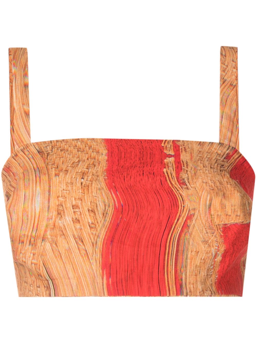 Lenny Niemeyer trompe l'oeil-print cropped top - Brown