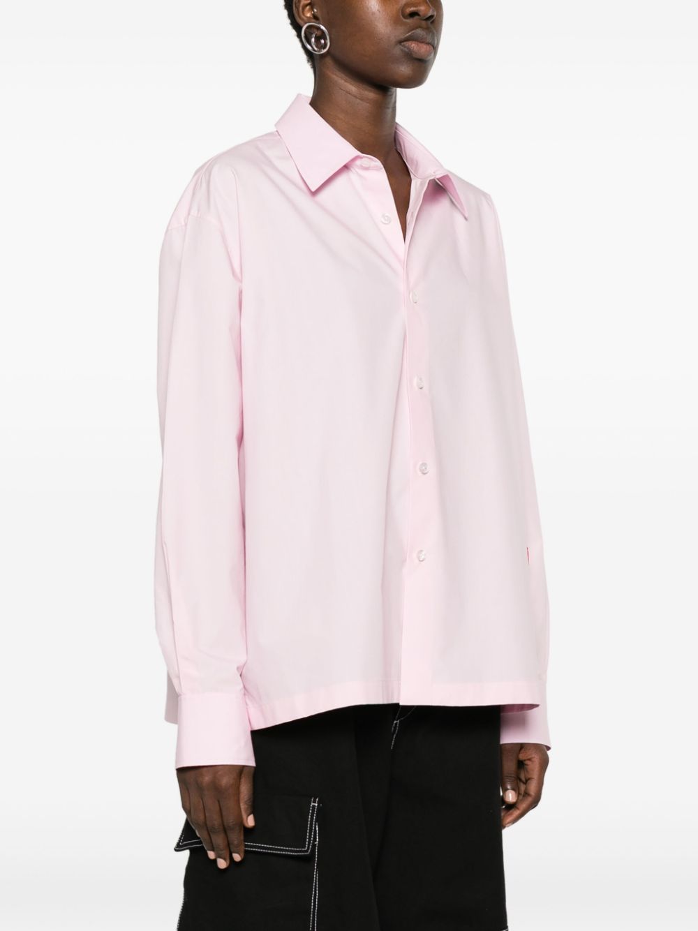 Shop Alexander Wang Logo-patch Cotton Shirt In Pink