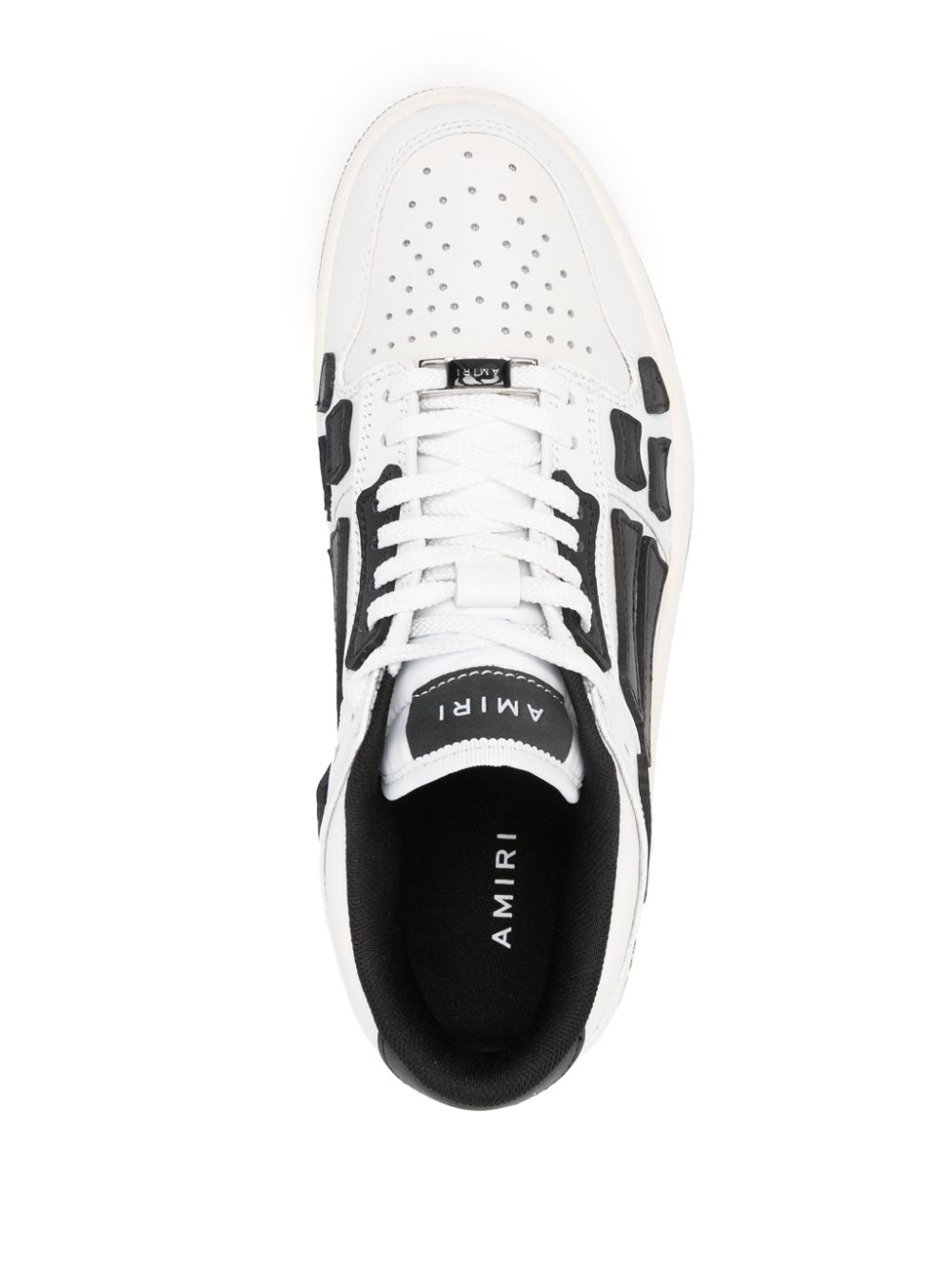 Shop Amiri Skel Leather Sneakers In White