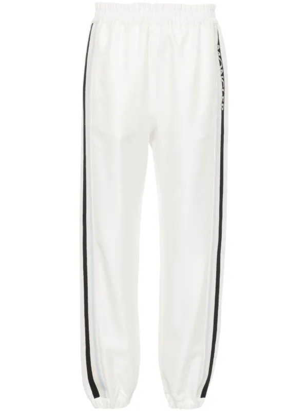 Moncler Logo-embroidered Track Pants in Neutrals