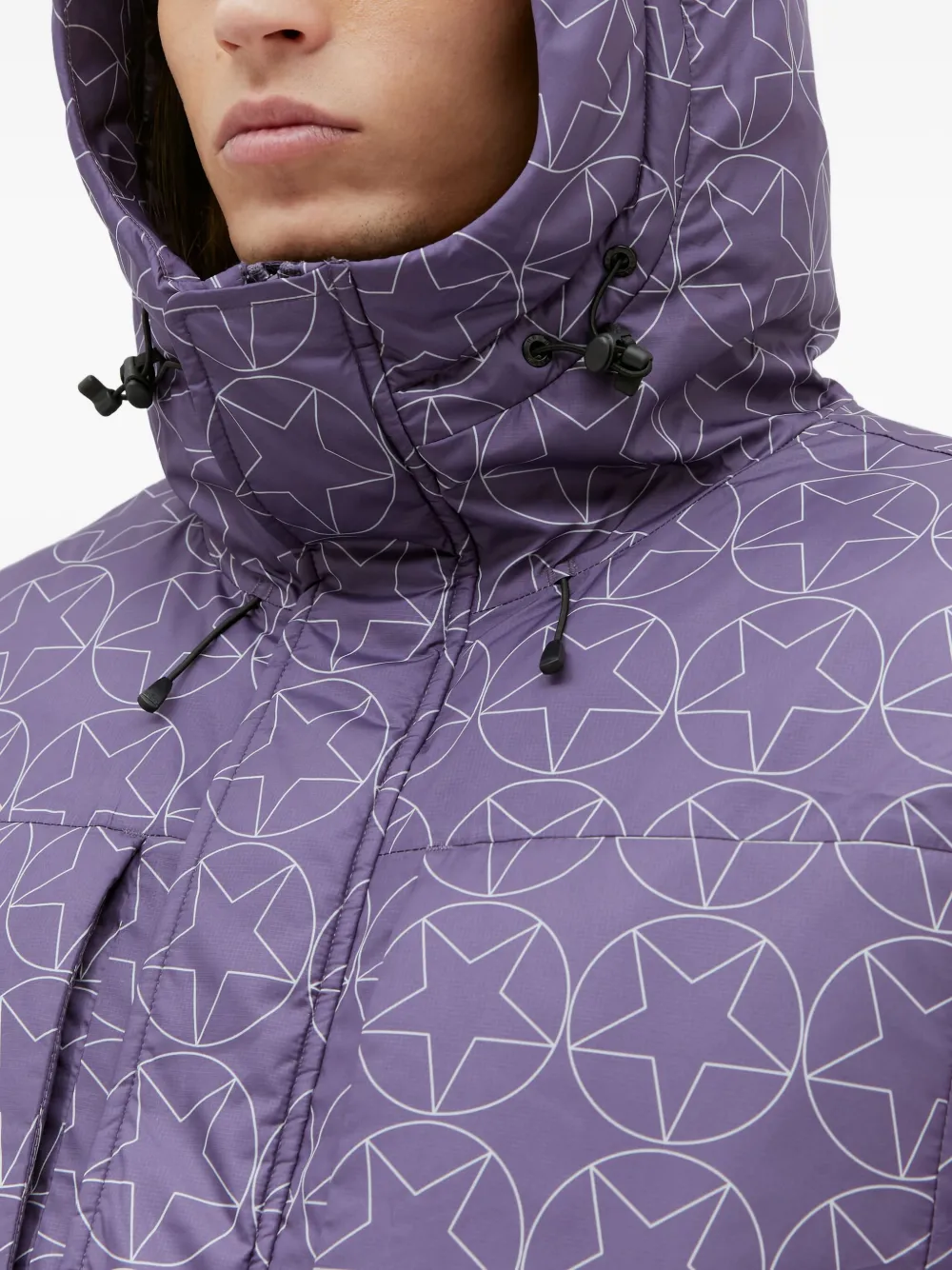 PUMA x Pleasures star-pattern padded jacket Paars