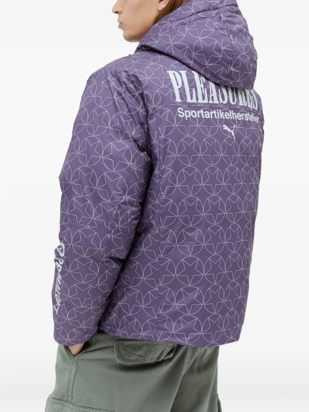 PUMA x Pleasures star-pattern padded jacket Paars