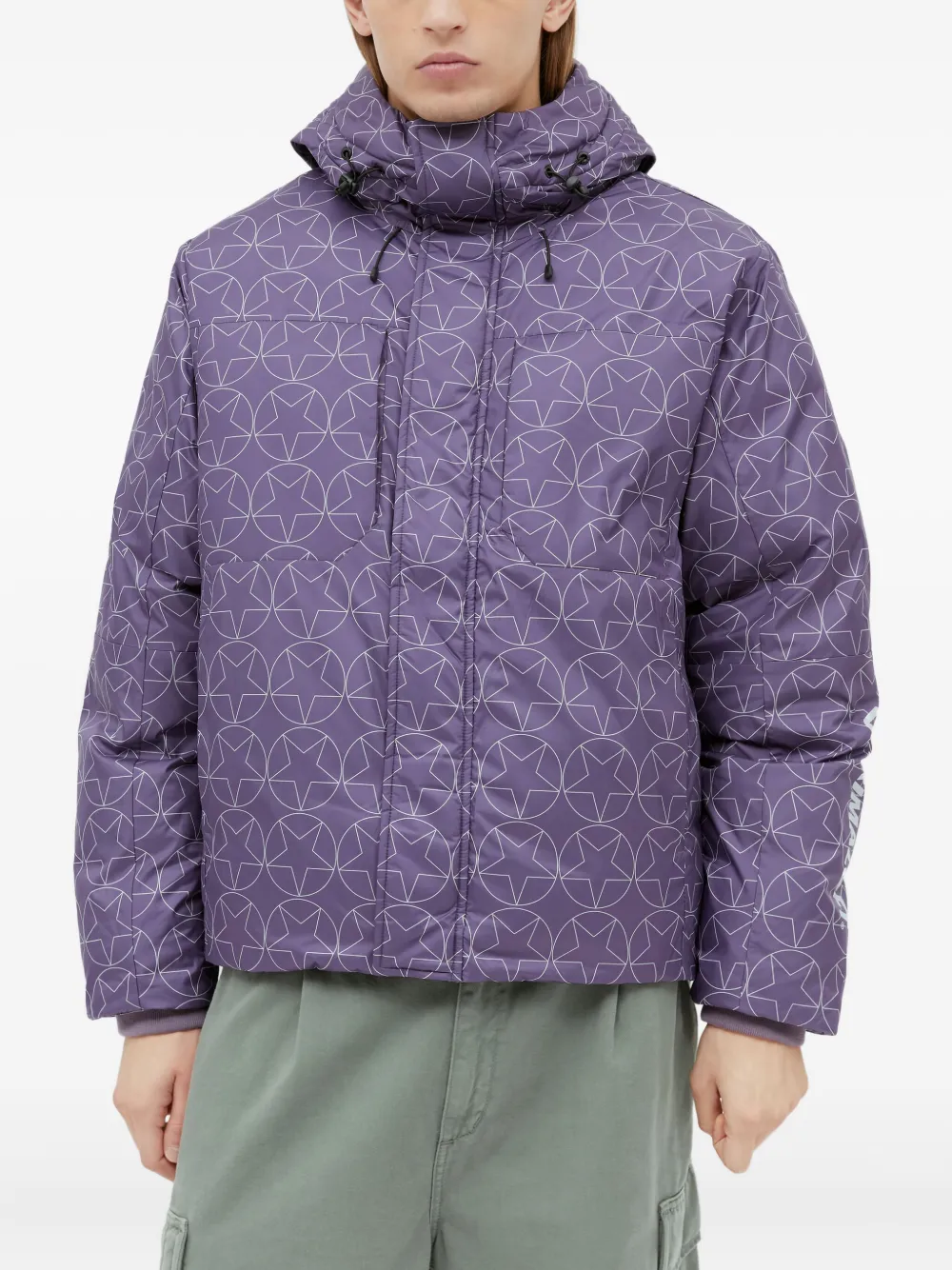 PUMA x Pleasures star-pattern padded jacket Paars