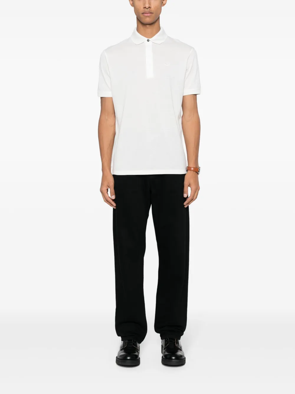 Emporio Armani Katoenen poloshirt met geborduurd logo - Wit