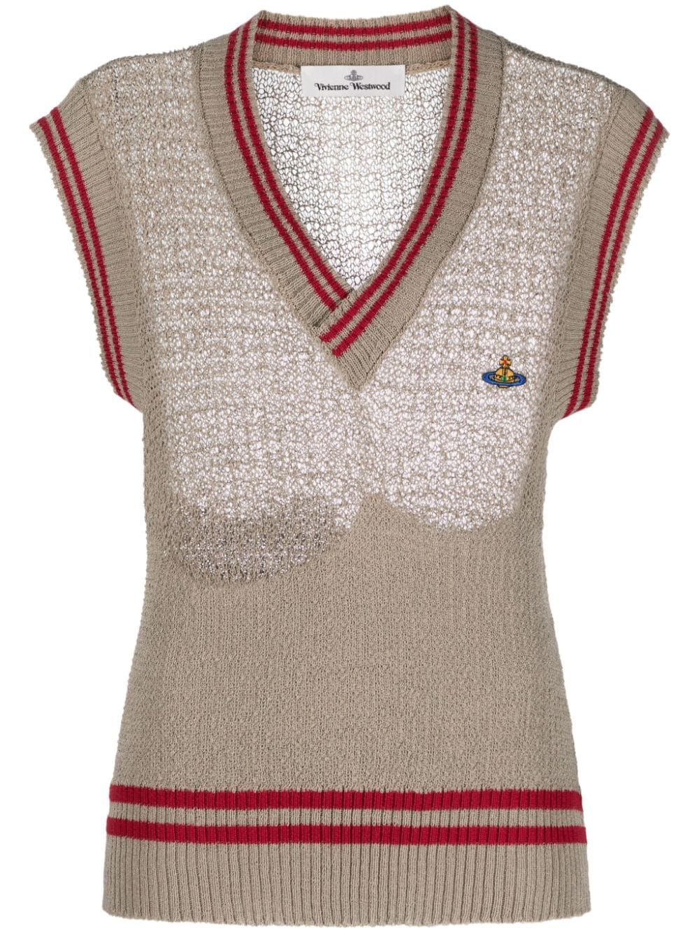Vivienne Westwood Distressed Wool-blend Vest In Neutrals