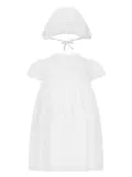 Sarah Louise smocked ruffled cotton-blend dress (set of two) - White