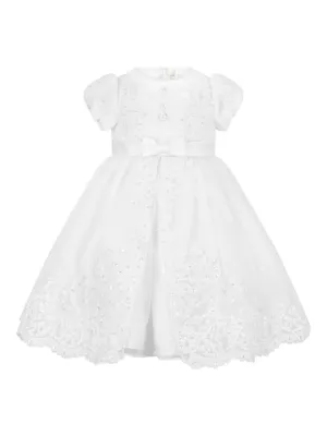 Gucci Kids floral-embroidery Tulle Dress | Neutrals | FARFETCH GE