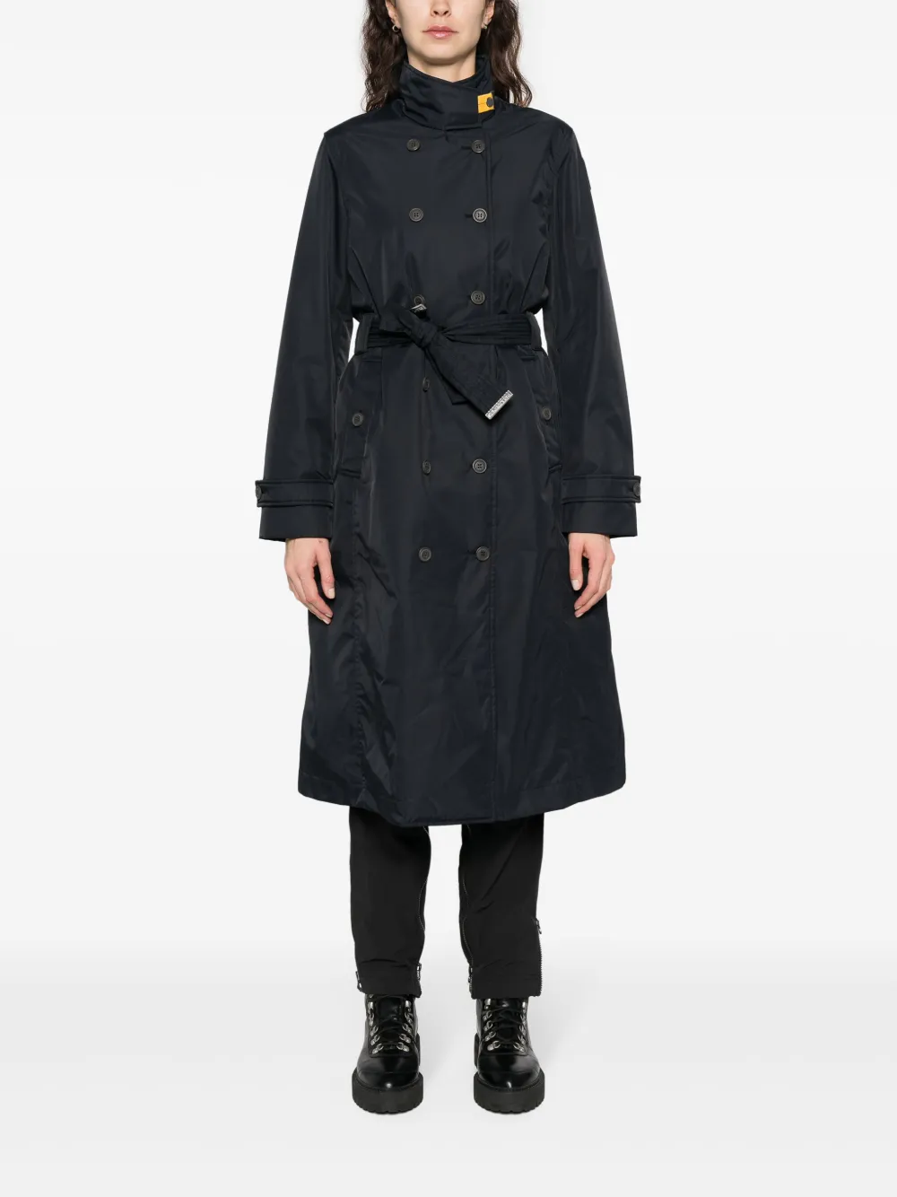 Parajumpers logo-patch double-breasted coat - Blauw