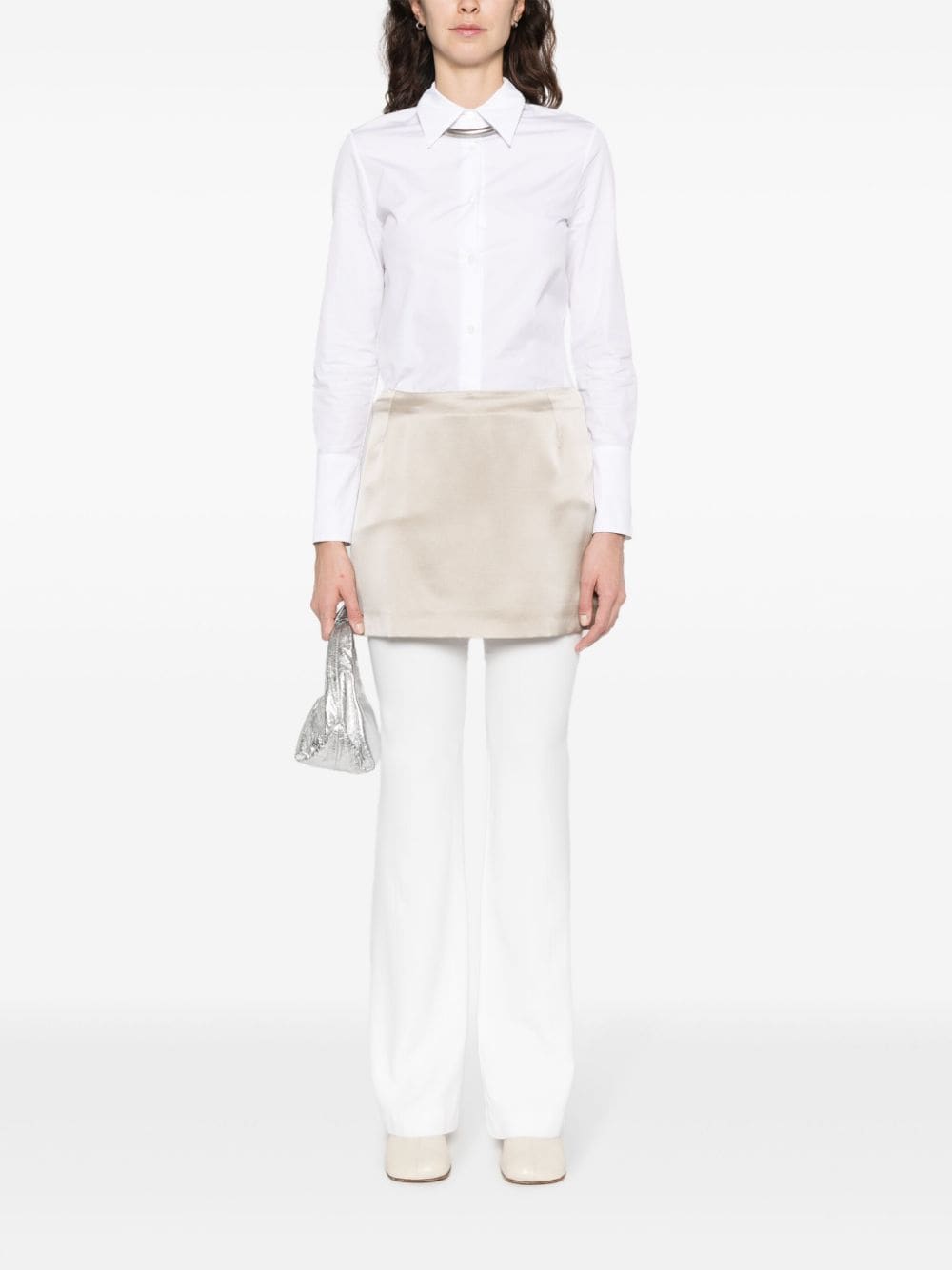 Shop Peter Do Silk A-line Miniskirt In Silver