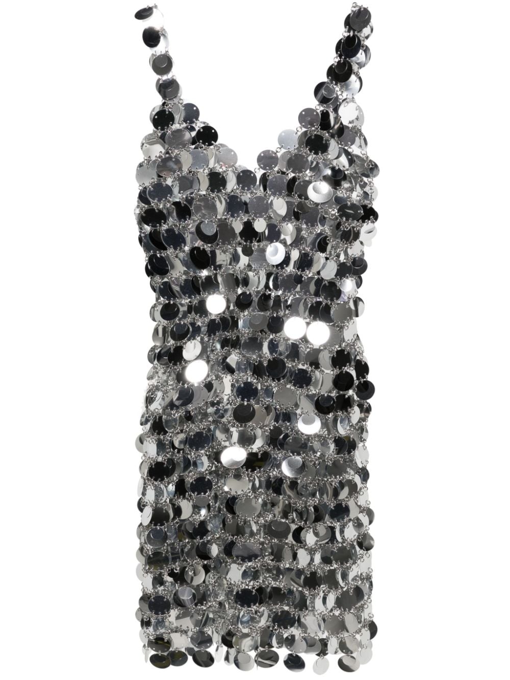 Rabanne Ring-embellished Sleeveless Minidress In Silber