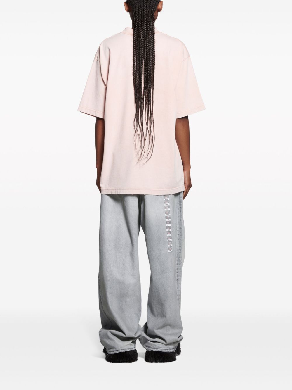 Shop Balenciaga Mirror Logo-print T-shirt In Pink