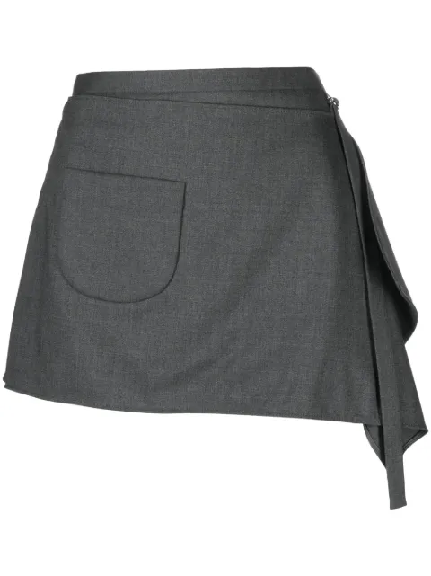 Courrèges draped virgin wool-blend mini skirt