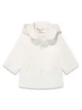 Sarah Louise single-breasted hooded coat - White