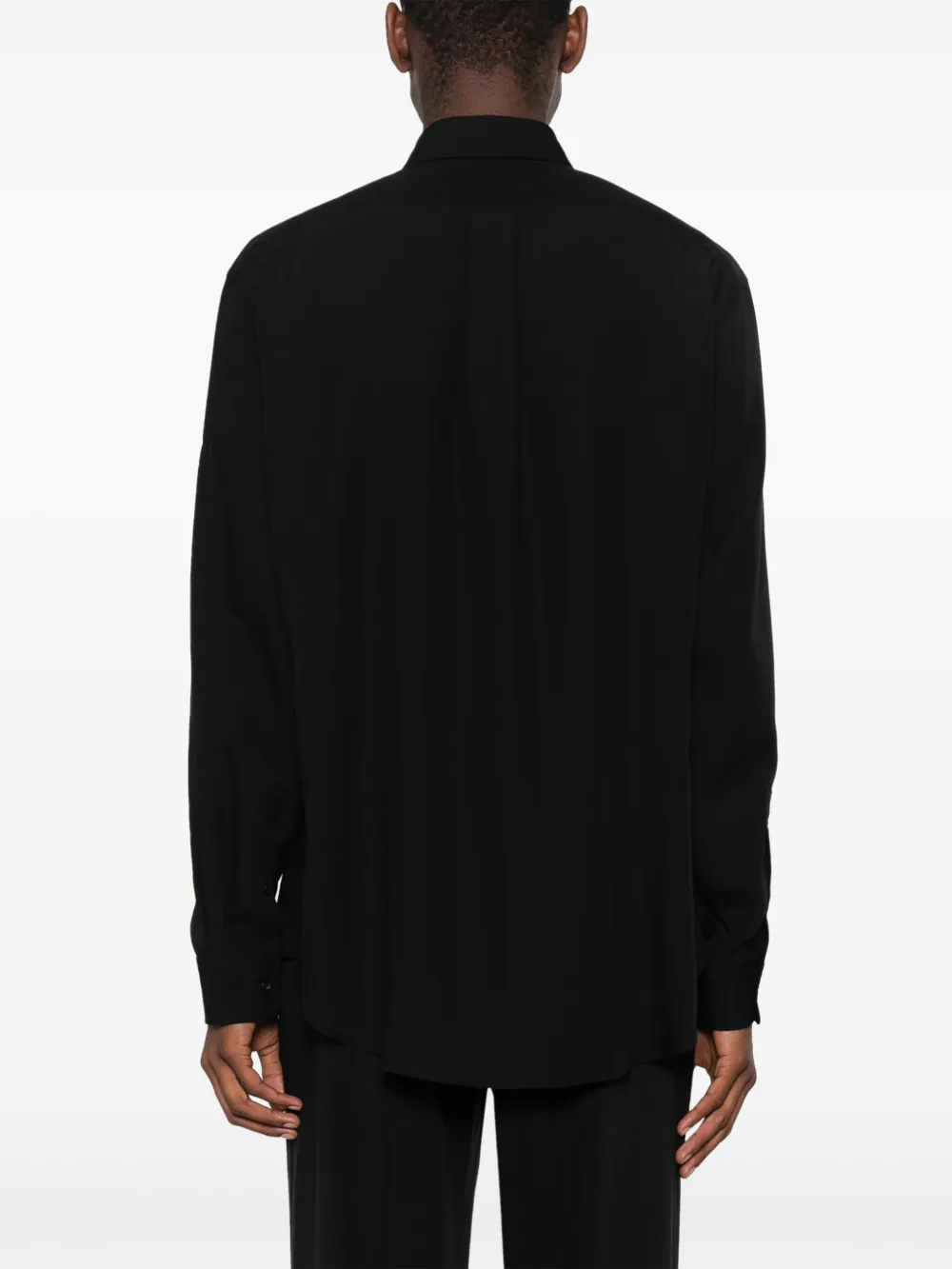 Shop Yohji Yamamoto Button-down Long-sleeve Shirt In Black