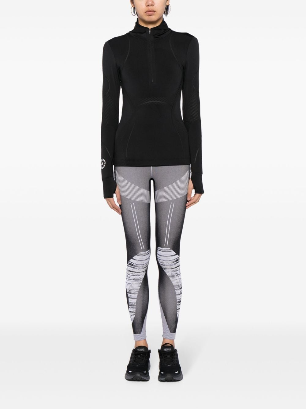 adidas by Stella McCartney Hardlooptop met logoprint - Zwart