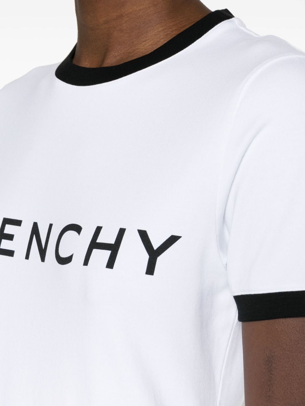 Shop Givenchy White/black Logo-print Cotton T-shirt