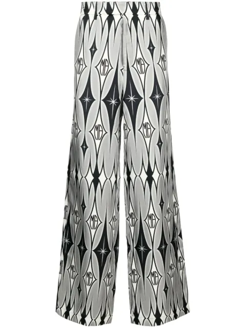 AMIRI graphic-print wide-leg silk trousers