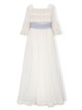 Manuela Macías Geraldine tulle maxi dress - White