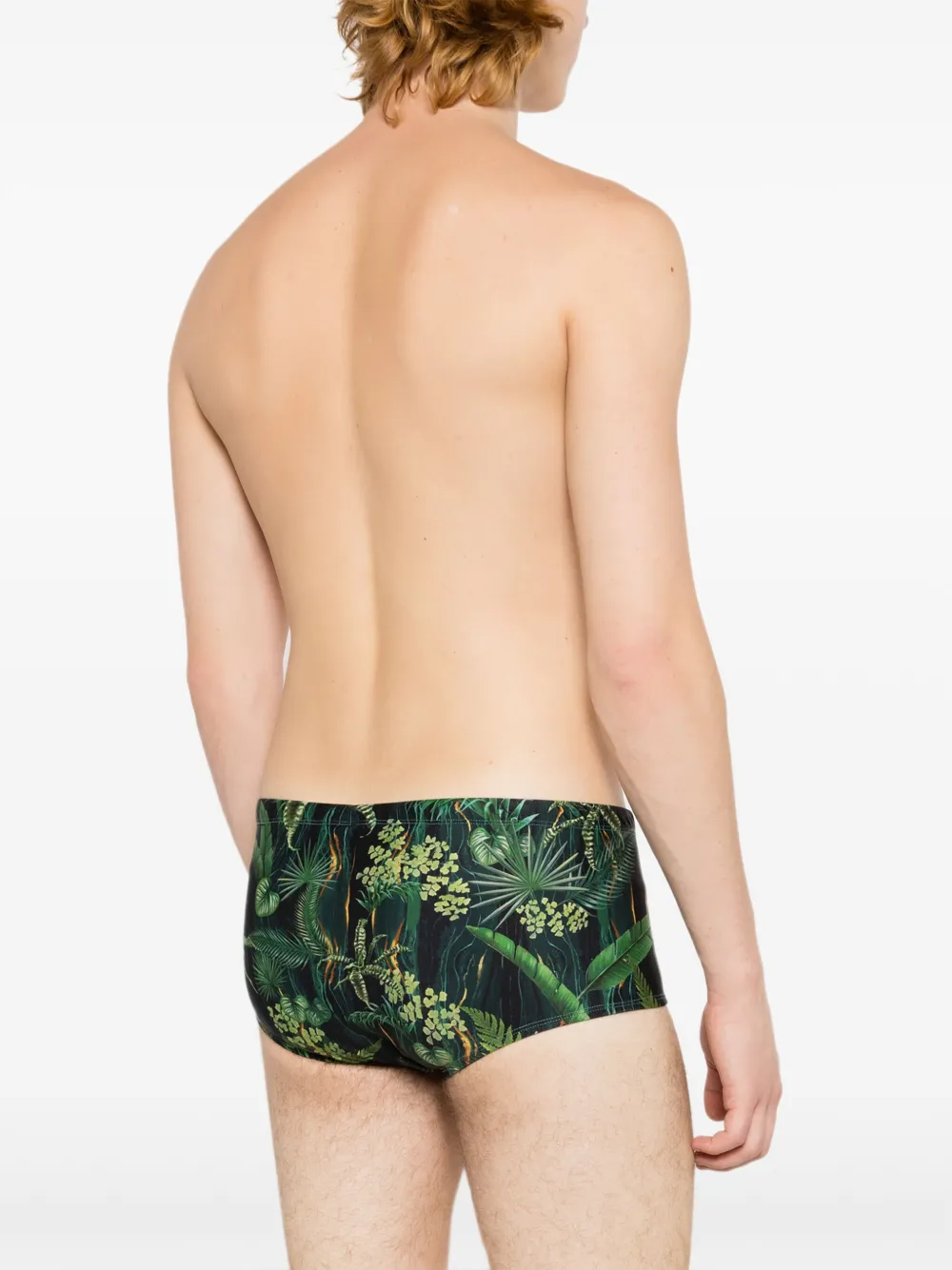 Shop Lygia & Nanny Parati Leaf-print Swimming Trunks In Green