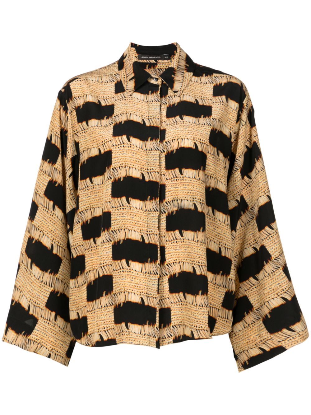 Lenny Niemeyer Trompe L'oeil-print Silk Shirt In Yellow