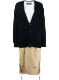 Undercover colour-block layered maxi coat - Blue