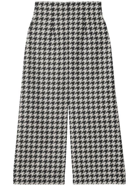 Burberry houndstooth-pattern gabardine cropped trousers Women