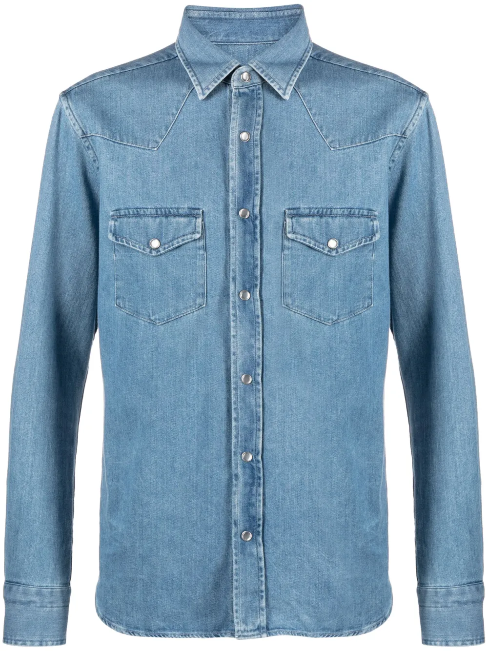 Tom Ford Long-sleeve Denim Shirt In Blue