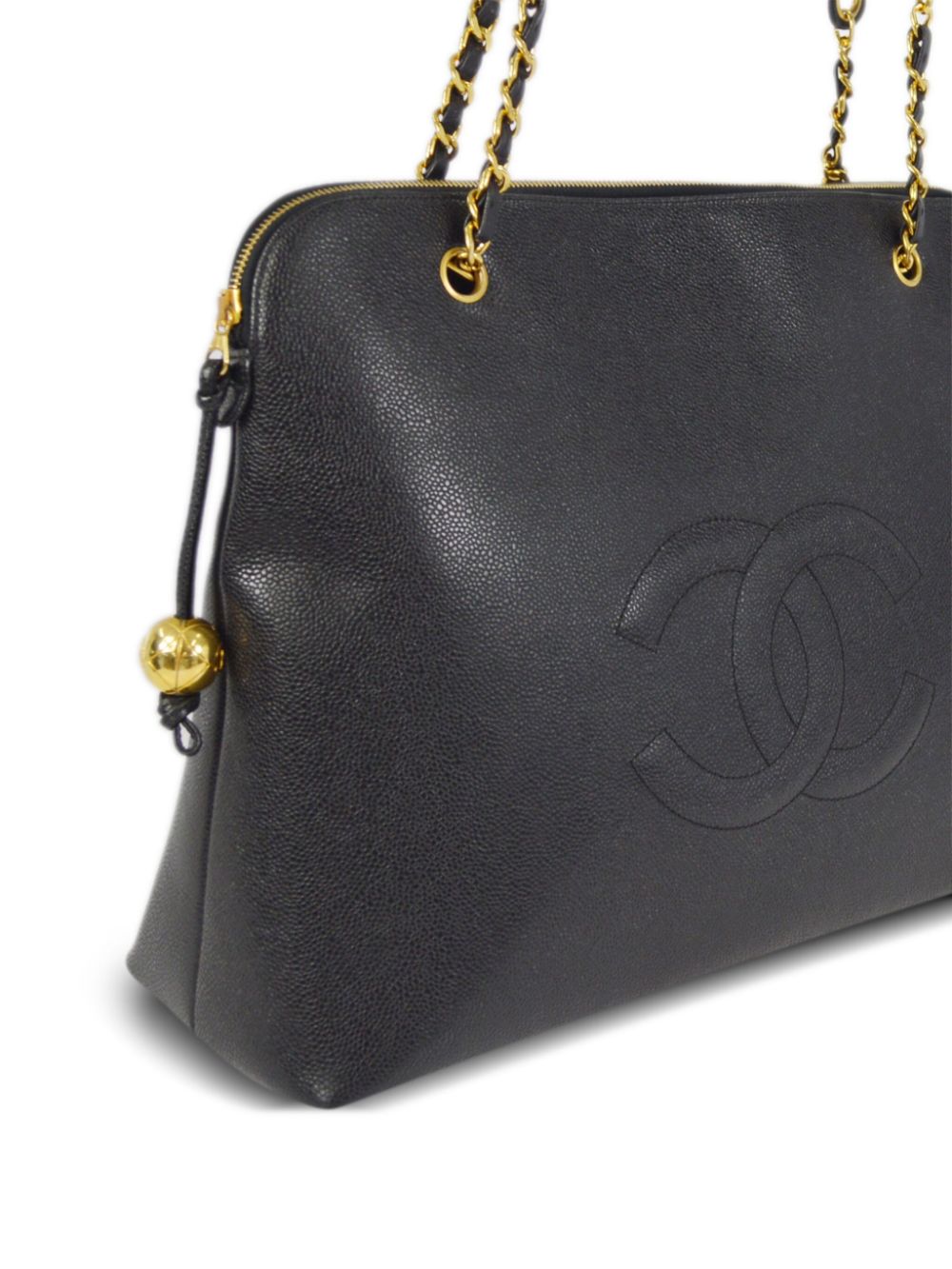 CHANEL 1995 CC-stitch leather tote bag Women