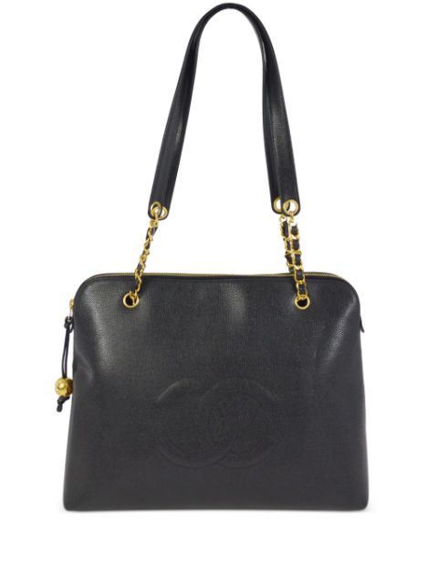 CHANEL 1995 CC-stitch leather tote bag Women