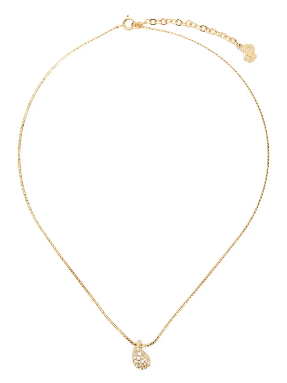 1990s Crystal-Embellished Pendant Necklace