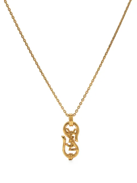 Saint Laurent Pre-Owned 1990s Cassandre-logo pendant necklace