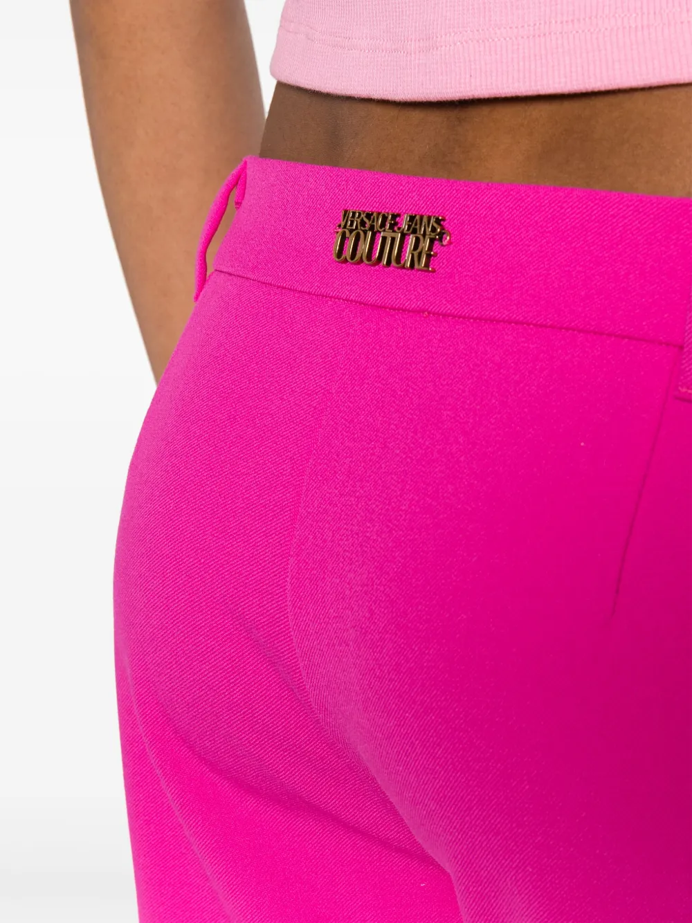 Versace Jeans Couture Flared low waist broek Paars