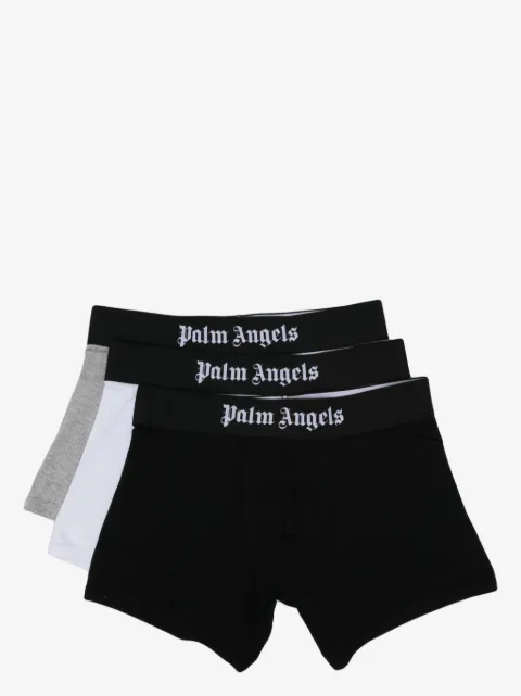 Palm Angels pack de tres bóxeres con logo en la pretina