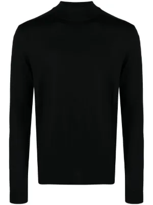 Mens mock neck merino wool outlet sweater