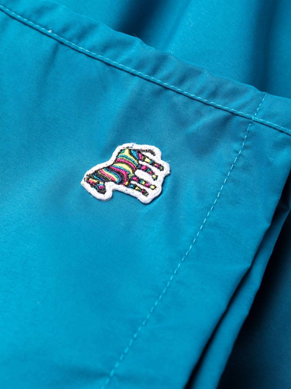 Shop Paul Smith Zebra-motif Drawstring-waist Swim Shorts In Blue