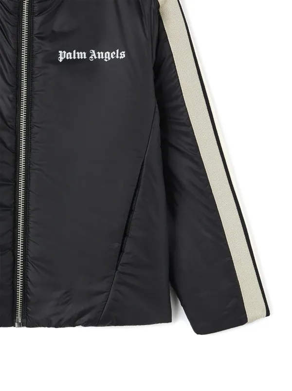 Palm Angels Kids logo-print Puffer Jacket | Black | FARFETCH
