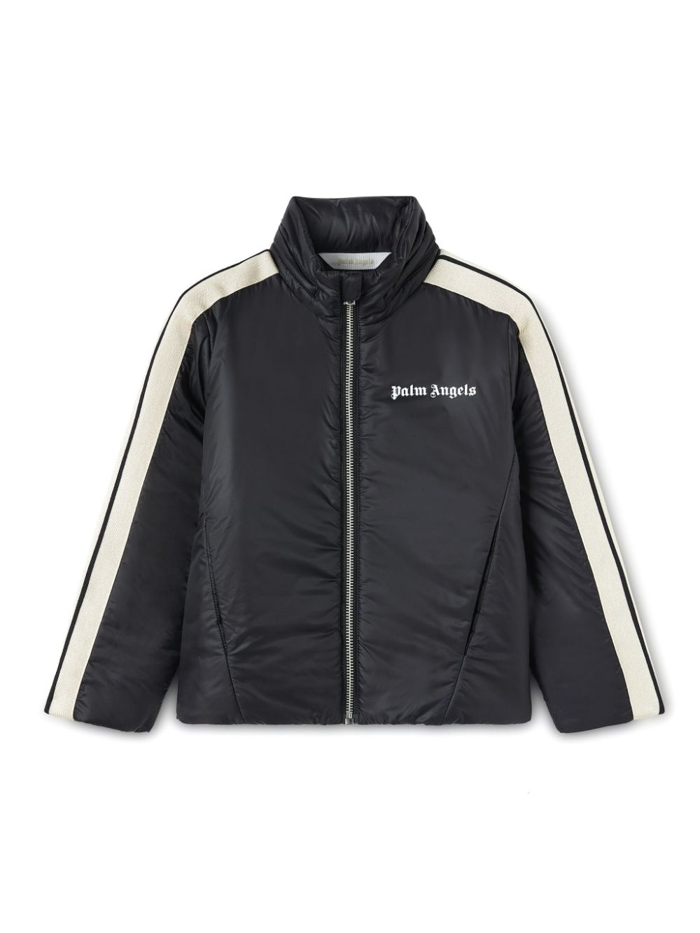 Shop Palm Angels Logo-print Puffer Jacket In Black