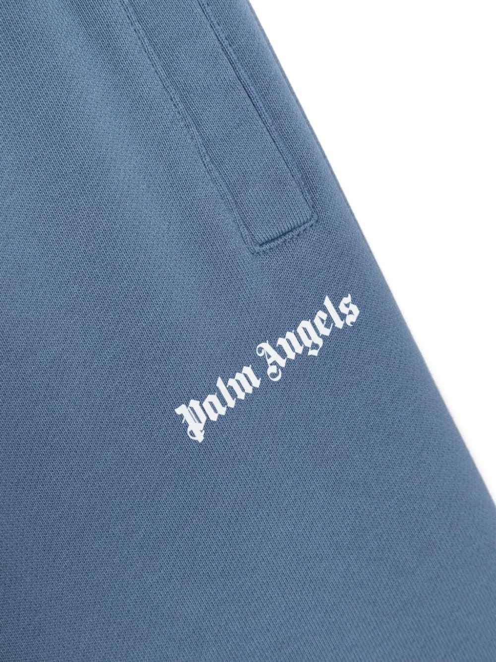 Shop Palm Angels Logo-print Cotton Track Pants In Blue