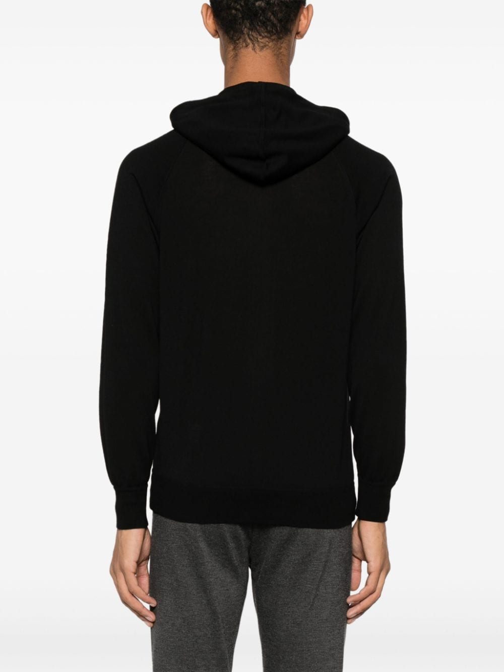 Shop Tagliatore Zip-up Wool Hoodie In Black