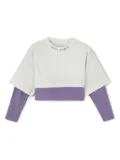 Palm Angels Kids Lurex layered T-shirt - Neutrals