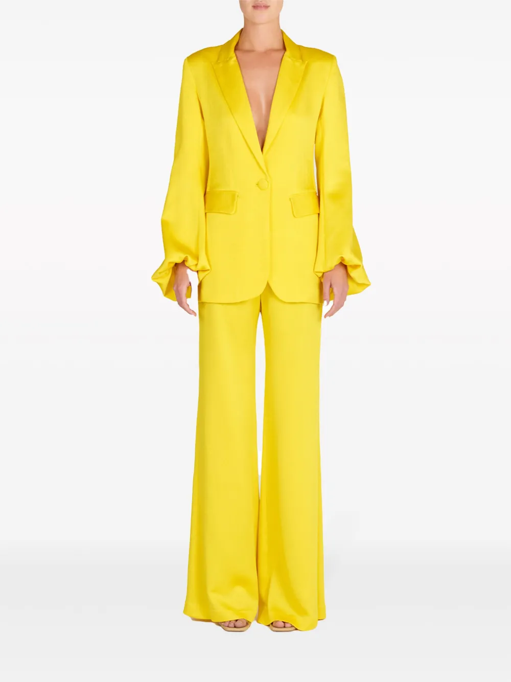 Shop Silvia Tcherassi Palermo High-waisted Wide-leg Trousers In Yellow